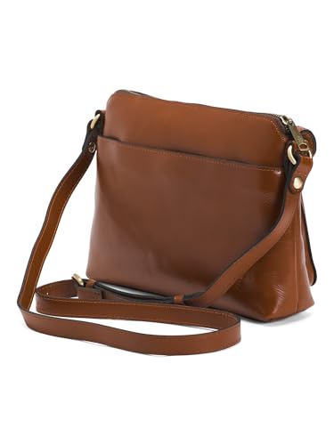 Image of Patricia Nash | Avellino Leather Crossbody Bag (Natural With Tan)