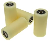 (50-100-12) Ein Satz von 4 Nylonrollen, aus Polyamid, 50 mm Durchmesser, 100 mm breit, 12 mm Lager, präzise gefertigt - 200 Kg Tragkraft