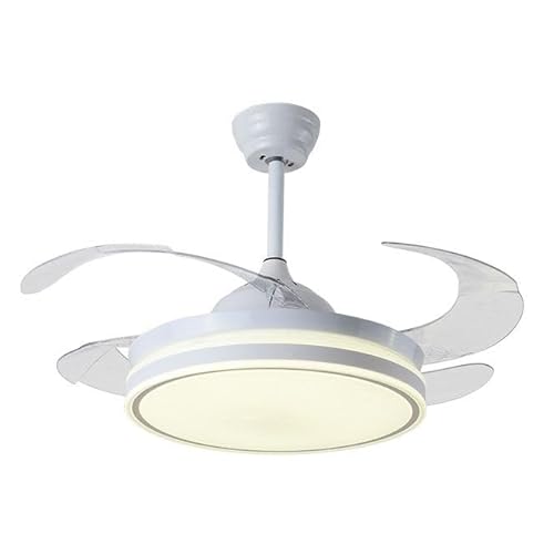 BEL AIR HOME - Ventilador de Techo ASGARD - Motor DC Silencioso - Aspas Desplegables 108CM - Luz LED 36W 3 Temperaturas - Mando a Distancia - Modo Invierno - Blanco (MAX BLANCO)