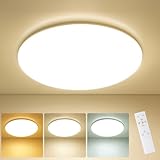 LEZOE LED Deckenleuchte dimmbar mit Fernbedienung φ35cm, 36W 4000LM IP54 Wasserfest Deckenlampe Speicherfunktion Nachtlicht, 2700K-6500K für Wohnzimmer, Kinderzimimer, Schlafzimmer Bad Küche Heimbüro
