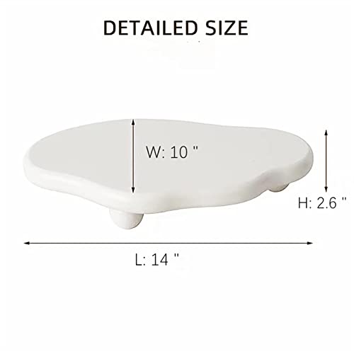 Bigpipi Wooden Decorative Tray Display Riser, Irregular Cloud Display Pedestal Stand For Home Decor (White) #TOP5