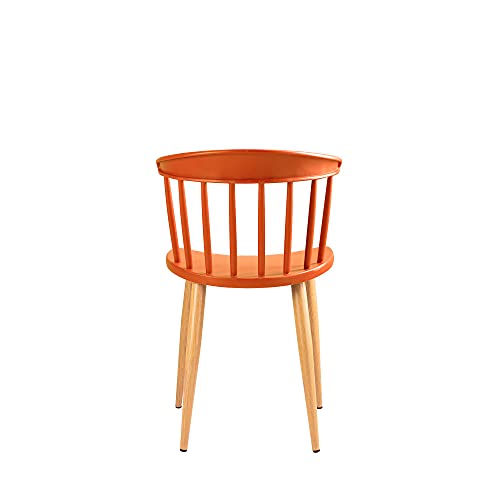 Image of Finch Fox Scandinavian Stylish & Modern Furniture Plastic Chairs for Cafeteria Seating, Dining Chair, Side Chair, Kitchen, Restaurants, Hotels in Orange Color