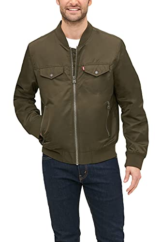 Levi's Men's Varsity Bomber Trucker Jacket, Olive, Small