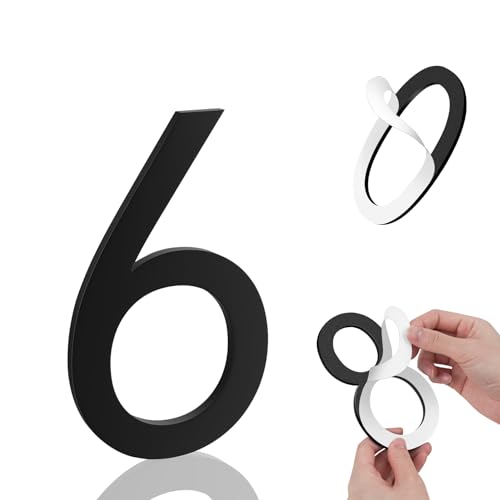 Image of 3 Inch House Numbers, Self-adhesive for Outside Mailbox House Number (6)