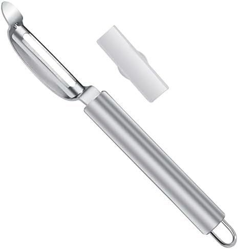 SLYFTE Stainless Steel Peeler with Swiveling Double Blade, Upgrade Fruit Vegetable Peeler with Ergonomic Handle, Lengthened Potato Peeler Tool for Kitchen, 8.3 Inchs