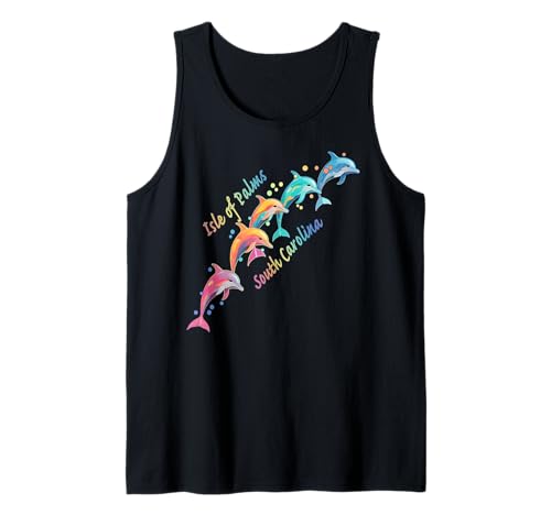 Dolphin Lover Isle of Palms SC Family Beach Vacation Tank Top