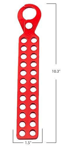 Image of Zing Green Products 7241 24 Hole Lockout Tagout Hasp, Red