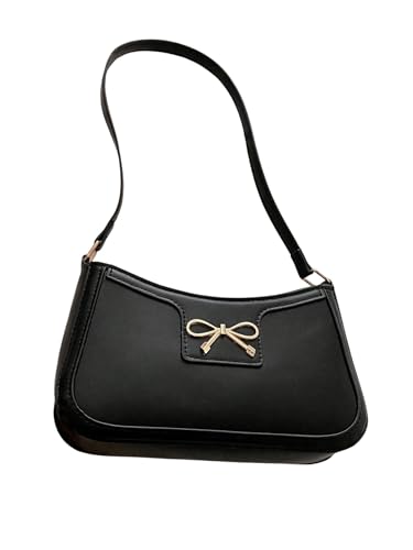 SweatyRocks Women's Bow Top Handle Clutch Purses PU Leather Underarm Shoulder Bags