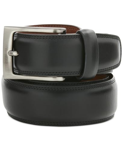 Perry Ellis Mens Bonded Leather Buckle Dress Belt Black M