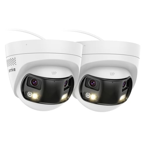 ANNKE 2pcs 4K 8MP Dual Lens PoE Security Camera, 180° Wide Angle, AI...