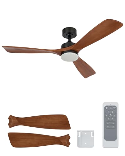 VONLUCE Ventilador de Techo con Luces | Mando a Distancia | 3 Aspas 132 de Diámetro | 6 Velocidades | Ultra Silencioso | Función Verano-Invierno | Temporizador | Luces LED con 3 Colores
