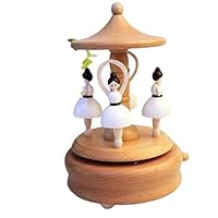 Amazon.co.jp: メリーゴーランドのオルゴール 木製オルゴール