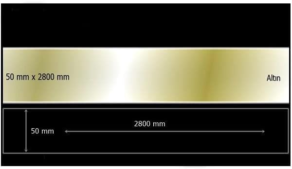 EYM Dekoratif Aynal  Pleksi  erit S s Alt n 50 mm x 2800 mm Mobilya Dolap S s