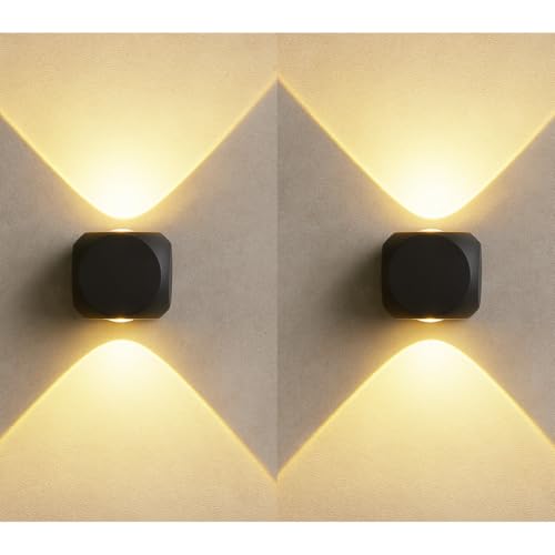 Image of LED 2 Way Outdoor Wall Light| IP65 Waterproof| WarmWhite|Metal Body| Up Down Light for Balcony | Outdoor Wall Lights for Balcony,Garden |Pack of 2 |Two Direction Wall Light|Two Side Wall lamp