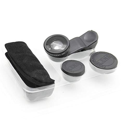 U/K PULABO interessant Fisheye Lens Kit Universelles Clip-On 180-Grad-Kameraobjektiv 3-in-1-Fisheye-, Makro- und… – Bild 3