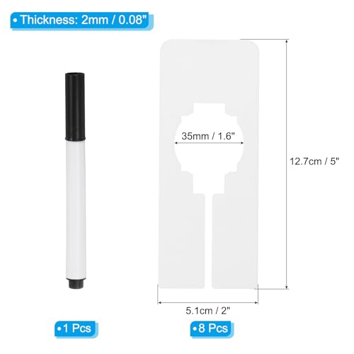 PATIKIL Kleider-Teiler zum Aufhängen von Kleidung, 8er Pack Rechteckige Kleiderstangen-Teiler mit leeren Etiketten zur Sortierung und Trennung, inklusive Marker-Stift,, Weiß
