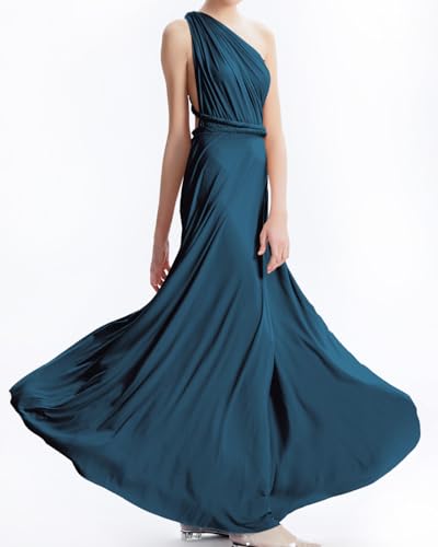 Image of Multi-Way Wrap Infinity Maxi Dress for Bridesmaids & Wedding Guest | 31 Colors for All Wedding Themes, One Size & Plus, 1 Dress for Any Events, Evening, Prom, Gala, Non-See-Through, Wrinkle-Free