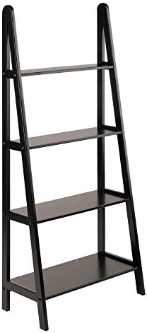 Winsome Avalon 4 Tier A Frame Living Room Decorative Bookcase Shelf, Charcoal