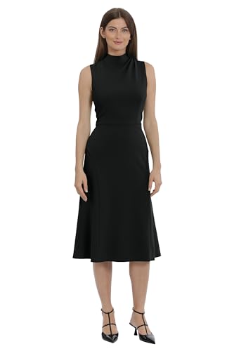 Maggy London Women's High Neck Empire Waist Midi Dress Career Workwear2