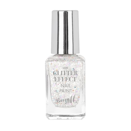 Barry M Glitter Effect Nail Paint Shade White Party Pearl |White Glitter Nail Polish