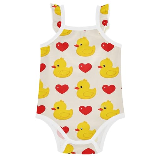 Amooorous Cartoon carino anatra gialla Love Girl Baby Body carino cotone morbido abbigliamento estivo per bambino para nina 24M