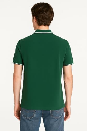 Image of Mens Pique Polo T-Shirt | Cotton Rich, Smart Fit Polo with Embroidered Logo | Casual & Sports Wear | Polo T-Shirt for Men