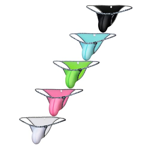 Men's Sexy Low-Waist Thin Bulge Pouch Bikini Briefs String Breathable Leopard Pattern Underwear2