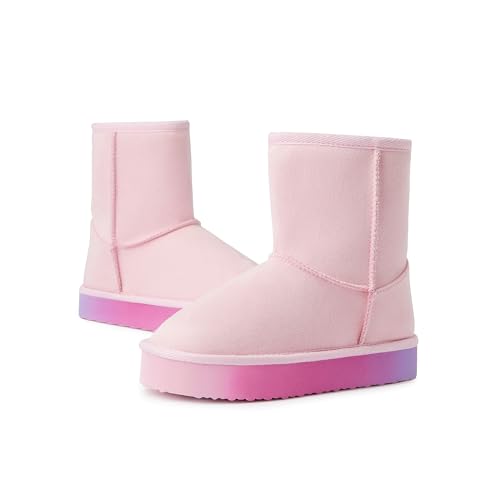 Image of FabKids Girls' Warm Fleece Lined Platform Snow Boots Non-Slip Ankle Winter Boots