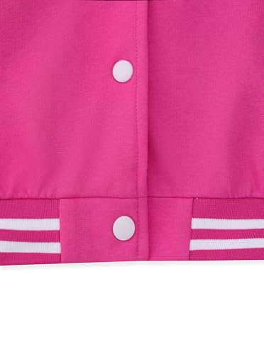 Girls Baseball Jacket Casual Lightweight Graphic Varsity Jacket with Button4