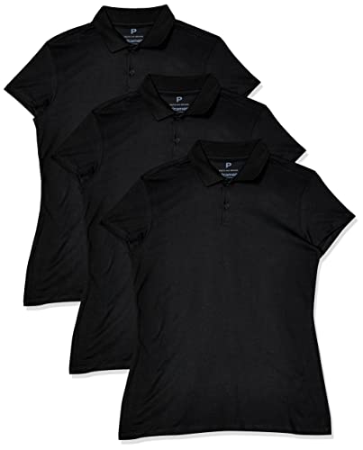Kit 3 Camisas Polo, basicamente, Feminino, Preto, P