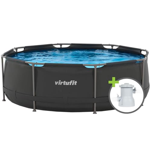 VirtuFit Rundes Frame Pool - Rahmen Pool - 244 cm - Einfach aufzubauen -...