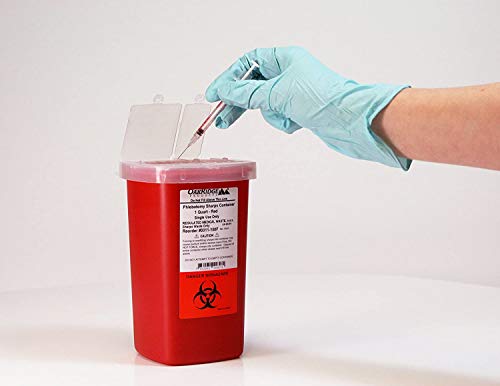 1 Quart Size (Pack Of 3) | Oakridge Products Sharps Container With Flip Lid | For Diabetics #TOP4