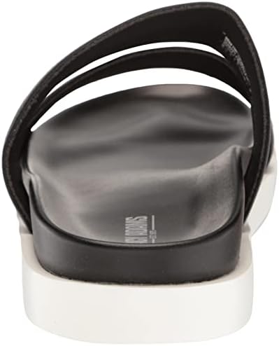 Stacy Adams Men's Metro Double Strap Slide Sandal Flat, Black/White, 10 | Image 2