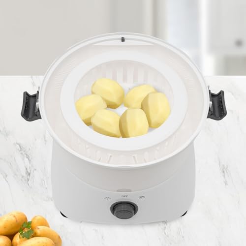 SCHYWL Commercial Electric Potato Peeler Machine, 85W Electric Potato Peeler Automatic Peeling Machine One-button Drive Automatic Peeler Spinner 1.76Lbs Potato Peeling Machine For Kitchen - Image 4