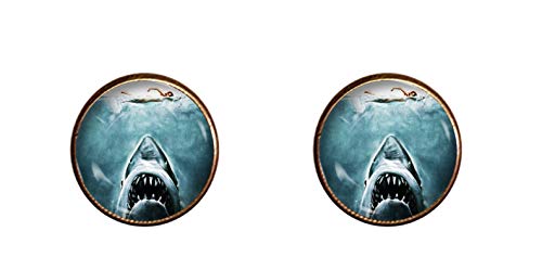 JAWS shark cufflinks 16mm Killer Shark jewelry gift pendant charm