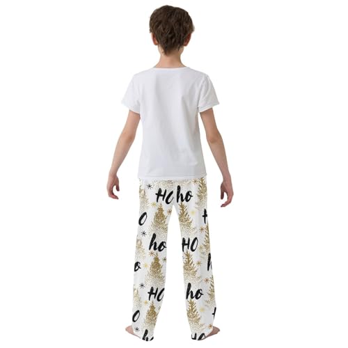 ZZXXB Christmas Tree Santa Laugh Boys Long Pants Soft Trousers Elastic Waist Kids Lounge Bottoms with Pockets S-XL3