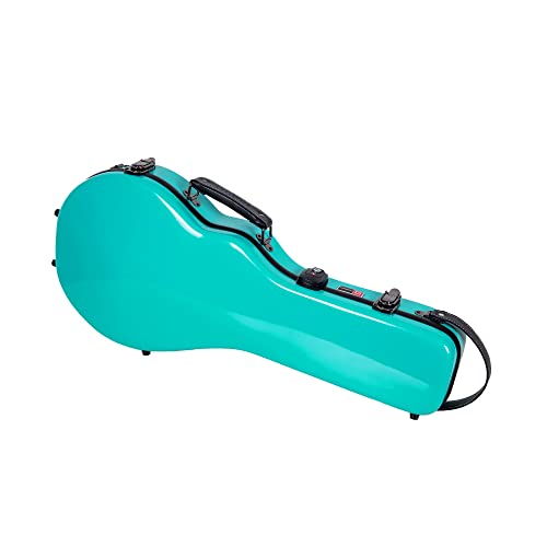 Image of Crossrock Case - Fiberglass Mandolin Case - Fits Both A & F Styles - Padded Straps, Accessory Compartment, Fixed & Removable Padding - Includes TSA Lock - Mint Blue (CRF1020MAFMB)