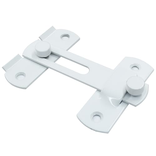 Image of 2 Packs Flip Latch Lock, 3.94 inch*2.77 inch Barn Door Latches, White Sliding Barn Door Lock Hardware Gate Latches, Bi-fold Door Lock, Stainless Steel Door Latches for Barn, Cabinet, Window, Closet