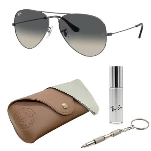Image of Ray-Ban RB3025 AVIATOR GRADIENT Pilot Shaped Sunglasses for Men & Women with Official RAYBAN Eyewear Kit