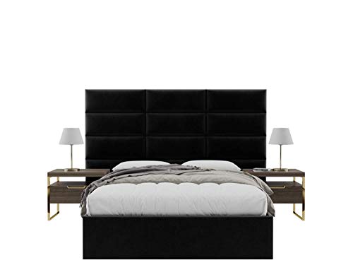 Vänt Upholstered Wall Mounted Velvet Headboard Panels - Elizabeth Layout