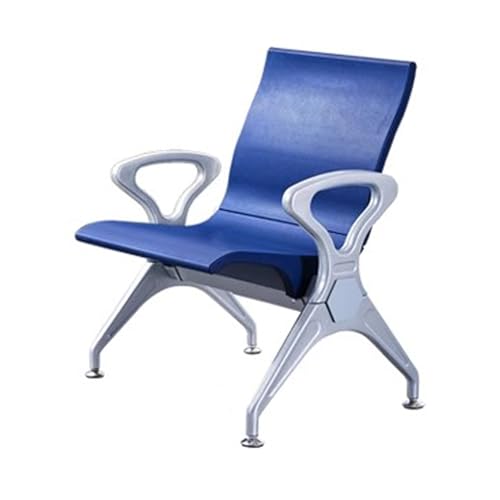Sillas de sala de espera individuales azules de acero y PU