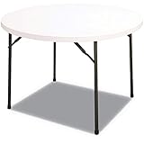 Alera PT48RW Round Plastic Folding Table, 48 Dia x 29h, White