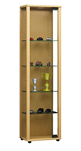 VCM 911781 Edana Mini Vitrine sans Éclairage LED Bois/Verre Hêtre 115 x 33 x 18 cm