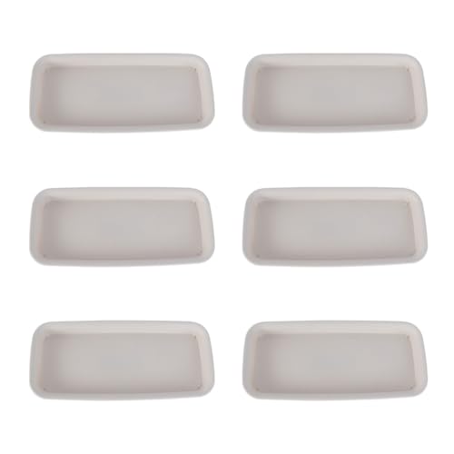 Housoutil Planter Tray 6 Pcs Rectangular Plastic Plant Saucer Drip Trays Plant Pot Saucers Flowerpot Tray Pot Drainage Tray Plant Plate for Pots and Window Shelf Beige
