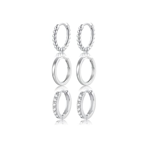 Fcebsty Small Huggie Hoop Earrings Set,3 Pairs Small Gold Hoops Earrings Set Hypoallergenic Lightweight Huggie Hoops Earrings for Women (10mm*3) Cover