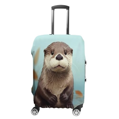 Housse de valise anti-rayures lavable avec motif loutre pour bagage M