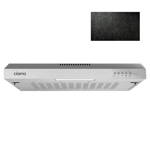 CIARRA Dunstabzugshaube 60cm 3 Leistungsstufen Abluft Umluft Unterbauhaube (Silber),Kompatible CBCS6903 Kohlefilter