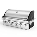 Brand-Man Propane Gas Grill, 40-Inch 6-Burner Built-In Head BBQ Island Outdoor Kitchen, Natural Gas Convertible, Heavy Duty 304 Stainless Steel, 60,000BTUs