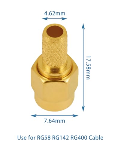10 conectores RP SMA macho para cable coaxial miniatura 7