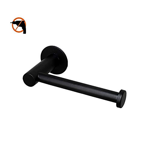 Preisvergleich Produktbild Celbon Badezimmer Selbstklebender Toilettenpapierhalter matt schwarz SUS 304 Edelstahl Toilettenpapierhalter ohne Bohren Einfache Installation (Stil A)